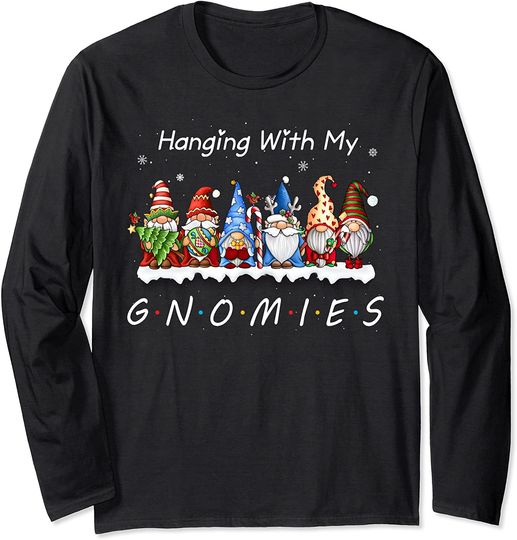 Hanging With My Gnomies Gnome Christmas Pamajas Family Long Sleeve
