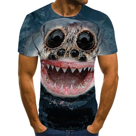 Men Unisex Tee T shirt 3D Print Graphic Prints Fish  Basic Fashion