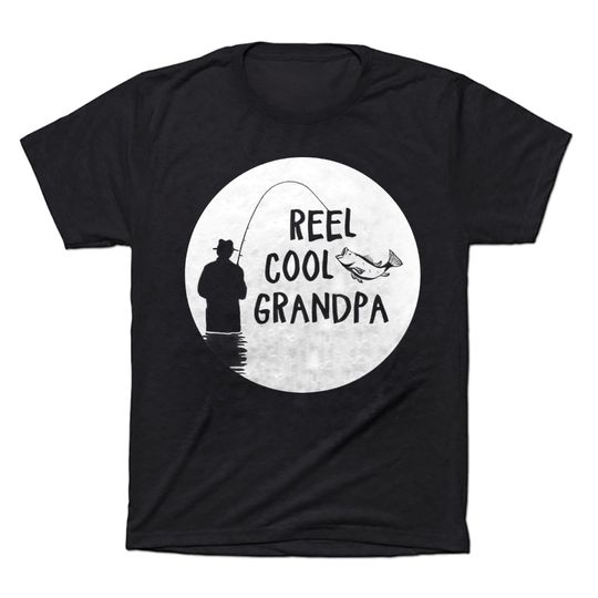 Discover Men's T Shirt Reel Cool Grandpa