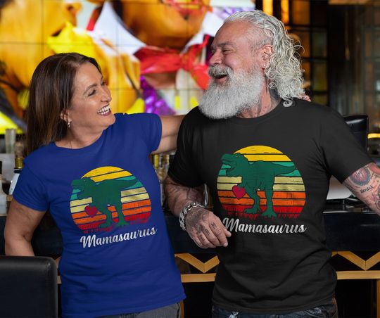 Mamasaurus Vintage Dino Mom T-Shirt
