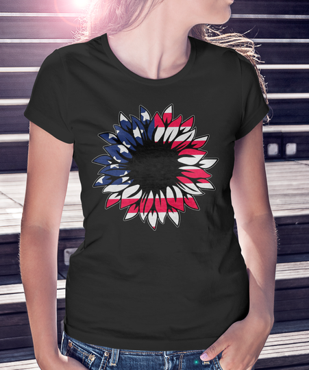 Discover Patriotic Unisex T-Shirt Sunflower And US Flag