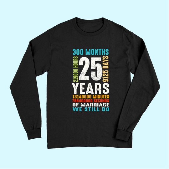 25 Years Wedding Anniversary Costume Couple Matching Long Sleeves