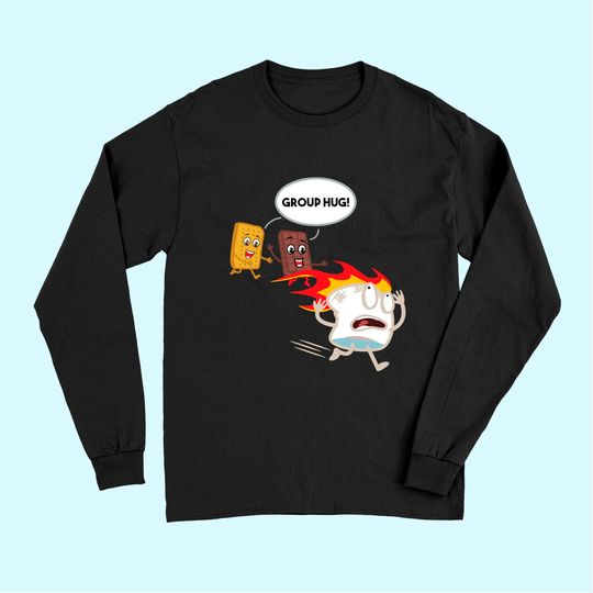 Smores S'mores Marshmallow Camping Roasting Bonfire Long Sleeves