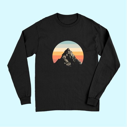 Mountain Sunset Circle Rainbow Outdoors Nature Hiking Fan Long Sleeves