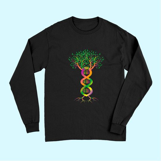 Genetics Tree Of Life Long Sleeves Science DNA Biology Colors Long Sleeves