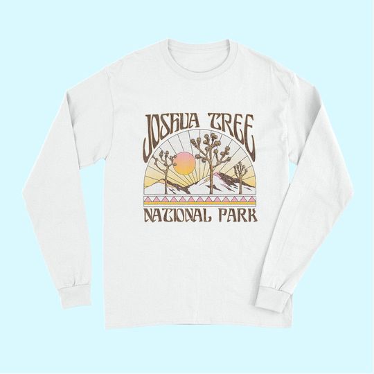 Vintage Joshua Tree National Park Retro Outdoor Camping Hike Long Sleeves