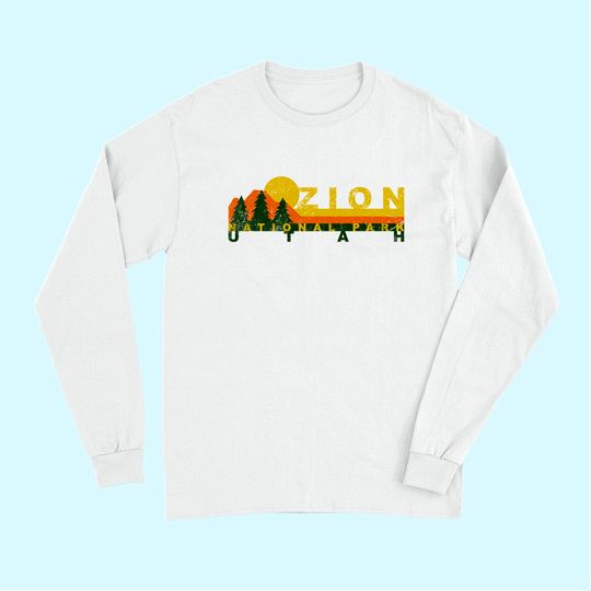 Zion National Park Sunny Mountain Treeline Long Sleeves
