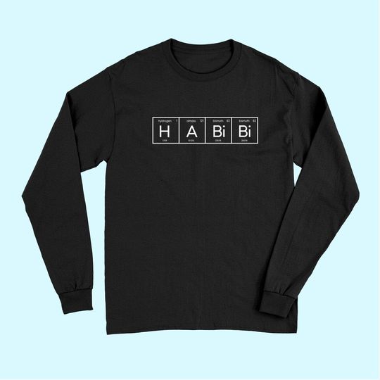 Habibi Funny Arabic Lebanese Word Periodic Table Long Sleeves