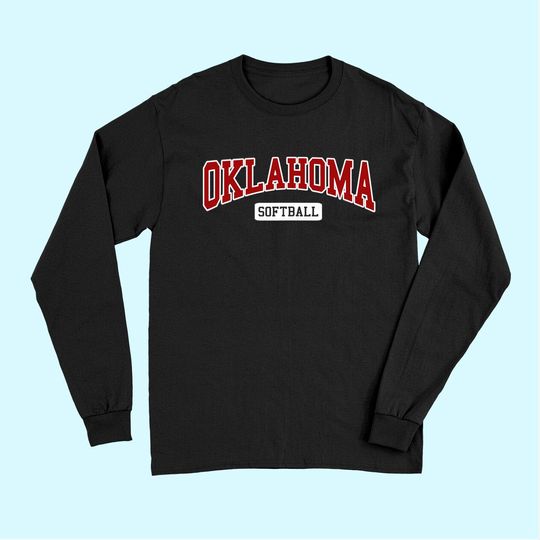 Oklahoma Softball Classic Retro Style Softball Player Long Sleeves
