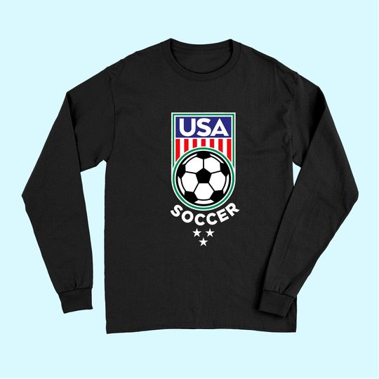 USA Soccer Team Long Sleeves Support the Team USA Flag Football Long Sleeves