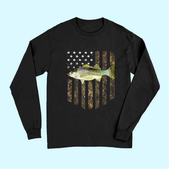 American Flag Striped Bass Fishing Long Sleeves