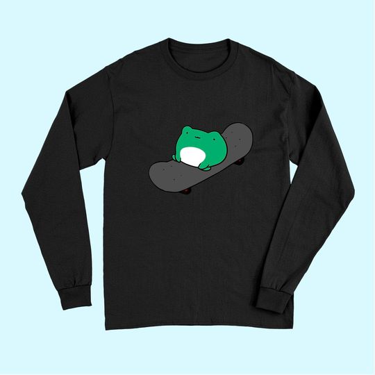 Funny Skateboarding Frog Long Sleeves
