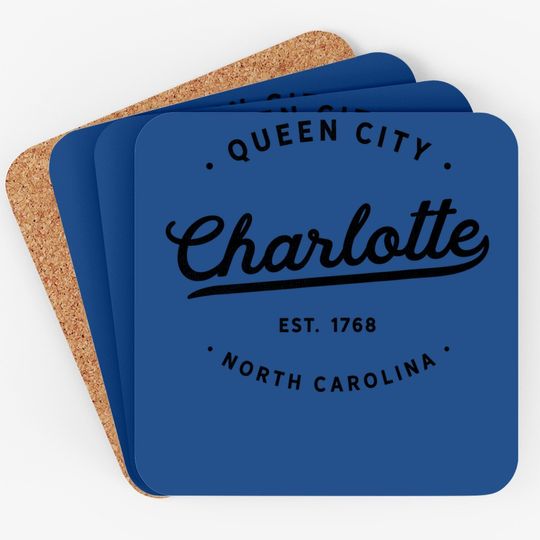 Classic Vintage Retro Charlotte Queen City Coaster