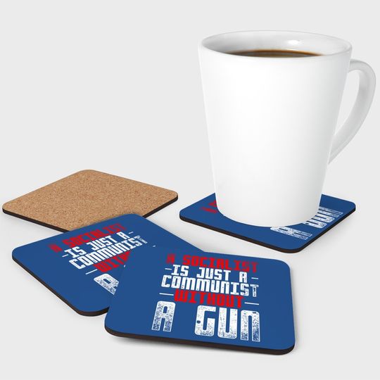 Anti Communist Capitalist Liberty Gift Funny Anti Socialism Coaster
