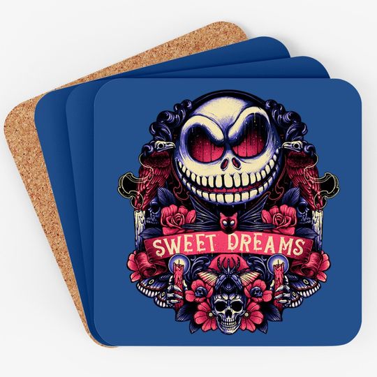 Nightmare Before Christmas Coaster Jack Skellington Skull Face Sweet Dream Coaster For Men
