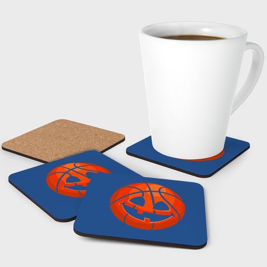 Basketball Pumpkin Face Halloween Jack-o-lantern Coaster