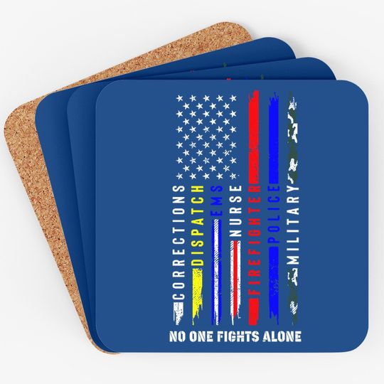 No One Fights Alone Patriot Apparel Coaster Coaster Fit