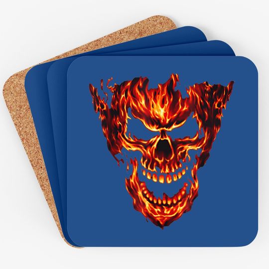 Fire Flame Skull Awesome New Coaster