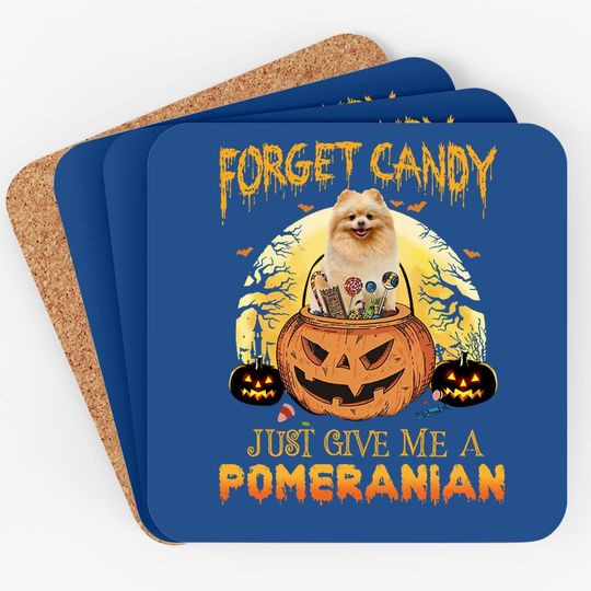 Candy Pumpkin Pomeranian Coaster