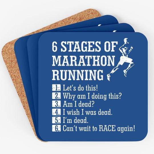 6 Stages Of Marathon Running Coaster Coaster Gift For Runner Coaster