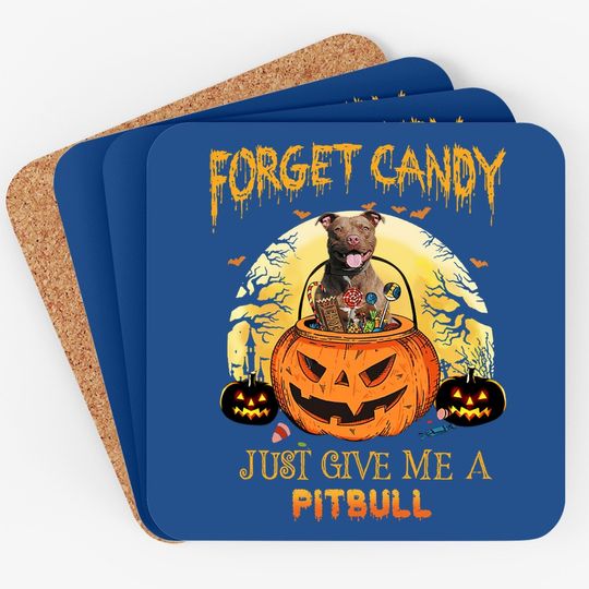 Candy Pumpkin Pitbull Dog Coaster