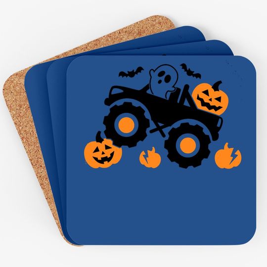 Pumpkin Monster Truck Halloween Coaster