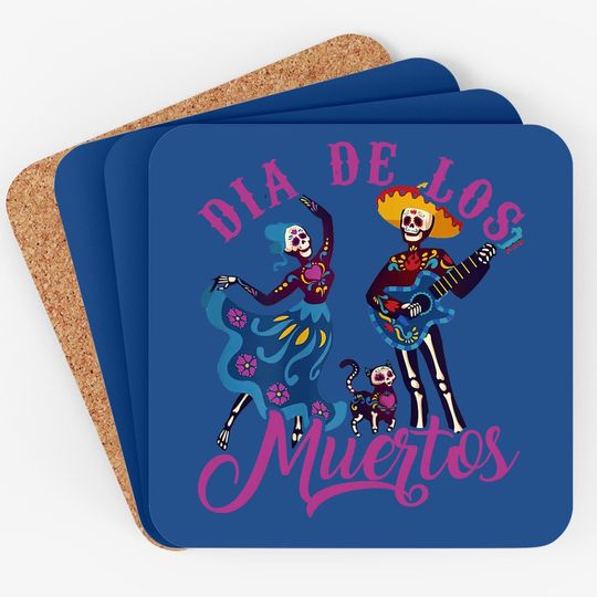 Muertos Dia De Los Day Of The Dead Skeleton Dancing Coaster
