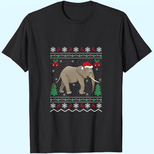 Elephant Animal Lover Xmas Ugly Classic T-Shirts