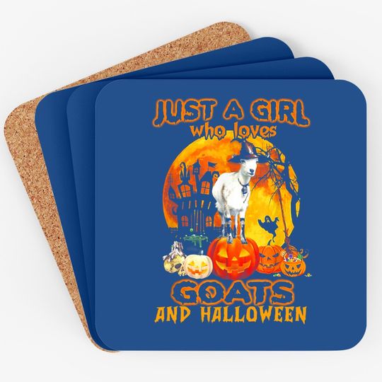 Goat Halloween Just A Girl Who Loves Goats And Halloween Coaster