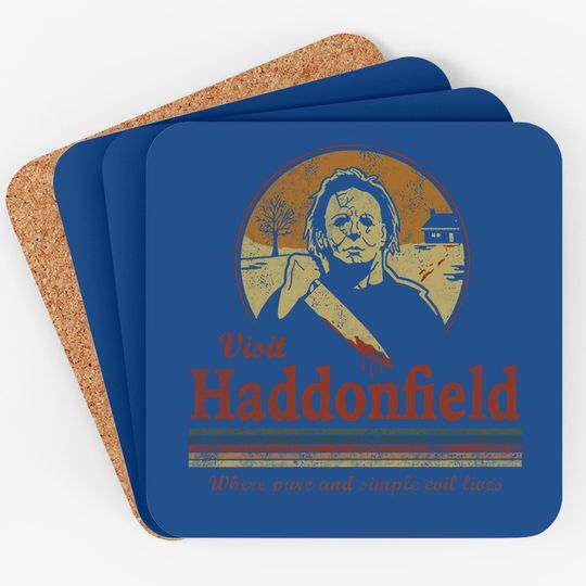 Visit Haddonfield New Halloween Michael Myers Vintage Classic Coaster