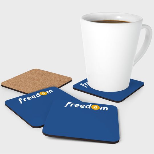 Bitcoin Means Freedom: Btc Logo Coaster For Crypto Fans Coaster