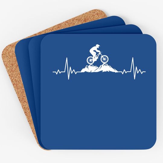 Mountain Heartbeat Biking Vintage Cycling Gifts Coaster