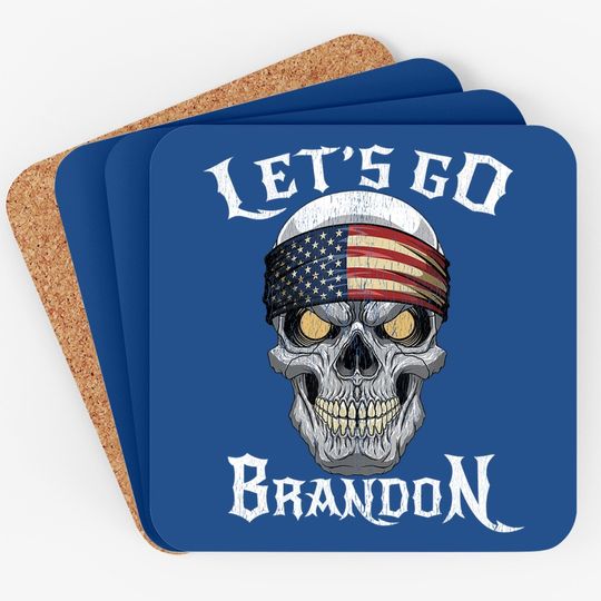 Let’s Go Brandon Skull Head Coaster