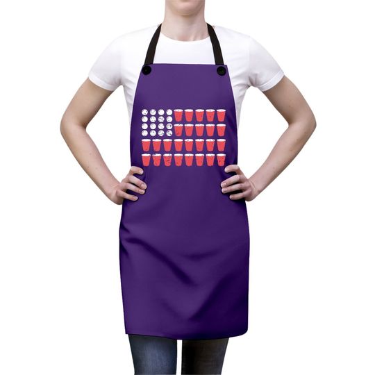 American Flag Beer Pong Apron Funny Fourth Of July Drinking Apron For Guys