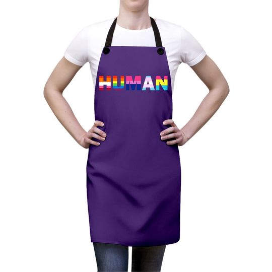 Human Rainbow Flag Lgbt Gay Pride Month Transgender Ally O Neck Apron