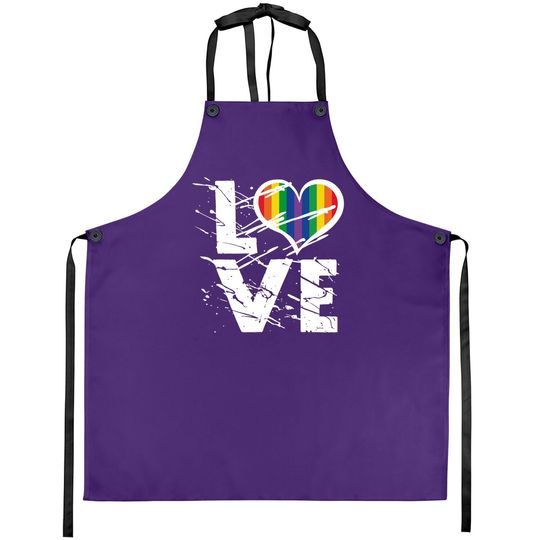 Love Apron Tops Love Rainbow Heart Apron Tops Lgbtq Pride