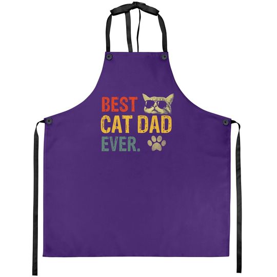 Vintage Best Cat Dad Ever Apron Cat Daddy Gift Apron