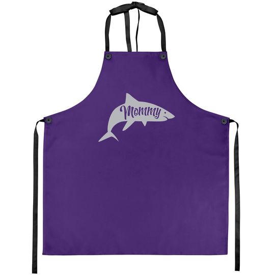 Mommy Shark Apron Cute Mom Gift Funny Mama Family Cute Mothers Day Apron