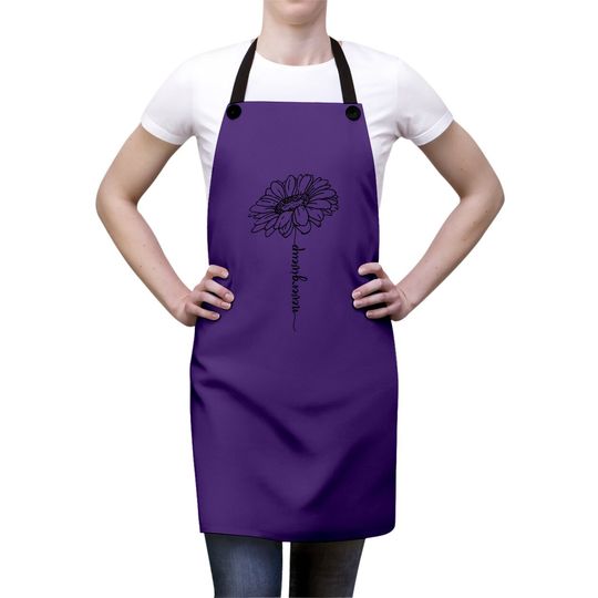 Casual Make A Wish Dandelion Apron Cute Graphic Short Sleeve Summer Apron Apron With Funny Sayings