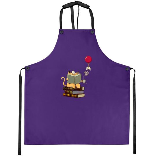 Kittens, Cats, Tea,books And Balloon Gift T Apron