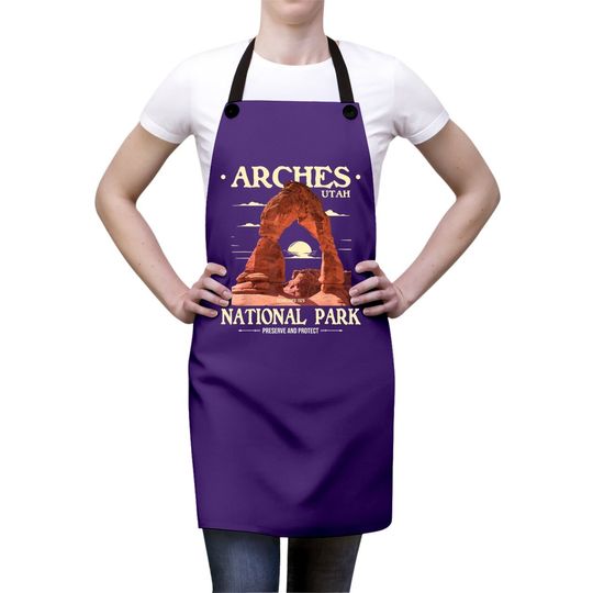 Arches National Park - Retro Hiking & Camping Lover Apron