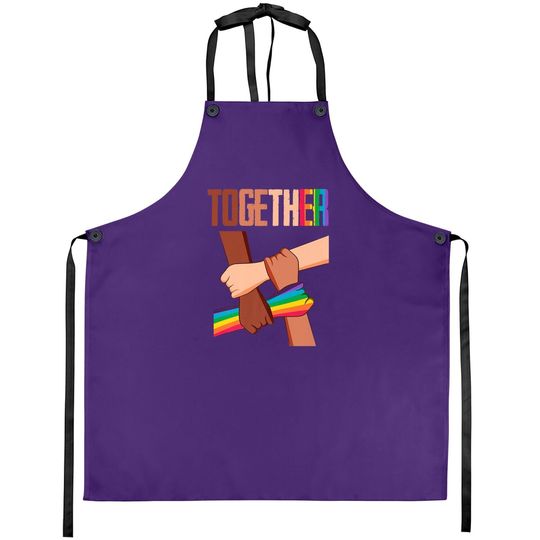 Equality Social Justice Human Rights Together Rainbow Hands Apron