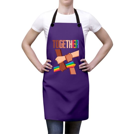 Equality Social Justice Human Rights Together Rainbow Hands Apron