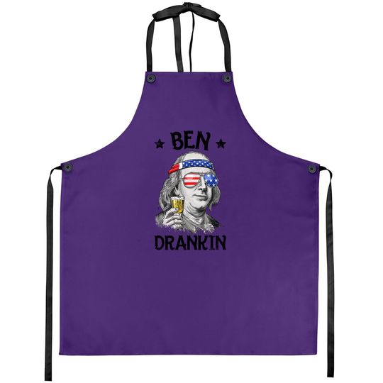 Ben Drankin 4th Of July Benjamin Franklin Usa Flag Apron