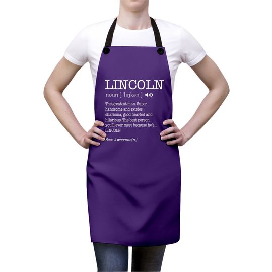 The Name Is Lincoln Funny Gift Adult Definition Apron