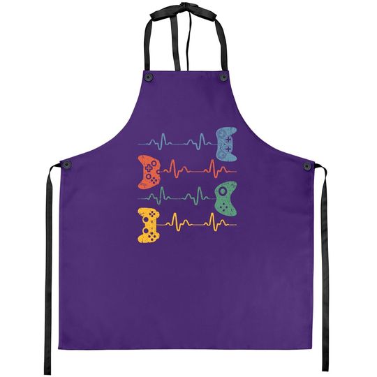 Gamer Heartbeat Apron Video Game Lover Gift Apron Apron