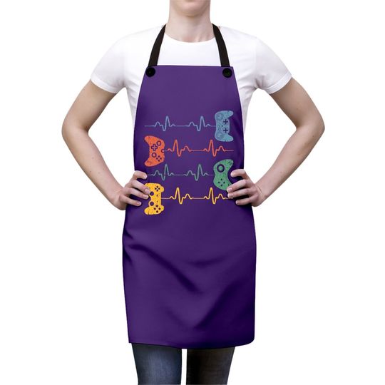 Gamer Heartbeat Apron Video Game Lover Gift Apron Apron