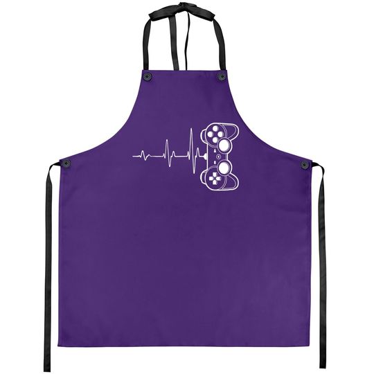 Gamer Heartbeat Apron Video Game Lover Gift Apron