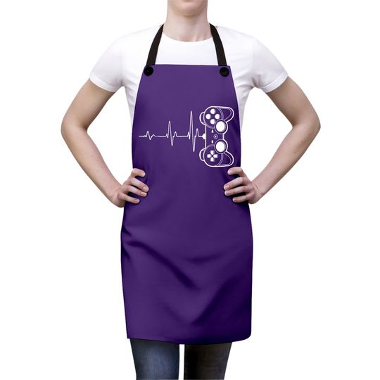 Gamer Heartbeat Apron Video Game Lover Gift Apron