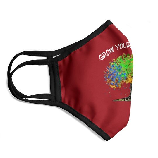 Autism Awareness Rainbow Tree Grow Your Awareness Hand Drawn Face Mask